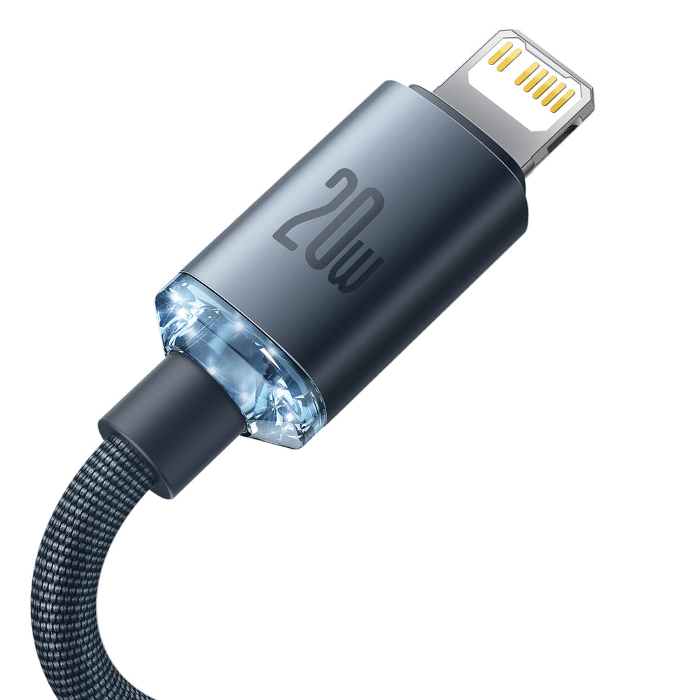 USB-C Data and Charging Cable - Lightning Baseus Crystal Shine Series, 20W, 2m, Black CAJY000301 