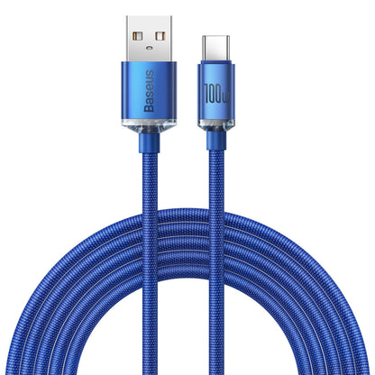 Data and Charging Cable USB-A - USB-C Baseus Crystal Shine Series, 100W, 2m, Blue CAJY000503