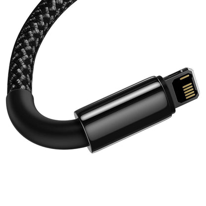 Data and Charging Cable USB-A - Lightning Baseus Tungsten Gold, 20W, 1m, Black CALWJ-01