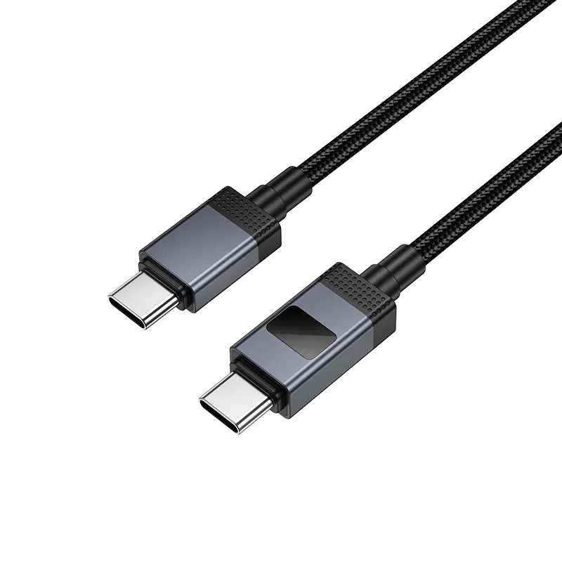 USB-C Data and Charging Cable - USB-C HOCO X118 Display, 60W, 1m, Black