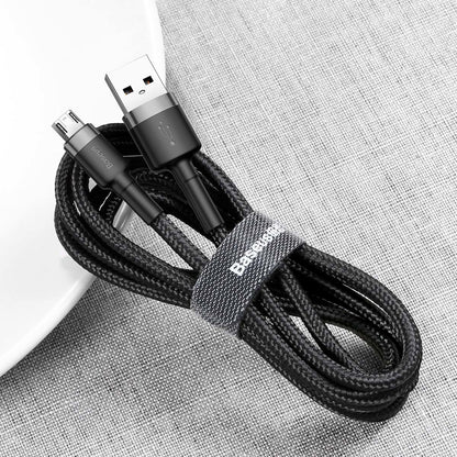 Data and Charging Cable USB-A - microUSB Baseus Coffee, 18W, 1m, Gray CAMKLF-BG1