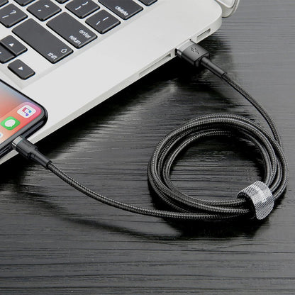 Data and Charging Cable USB-A - Lightning Baseus Coffee, 18W, 0.5m, Gray CALKLF-AG1