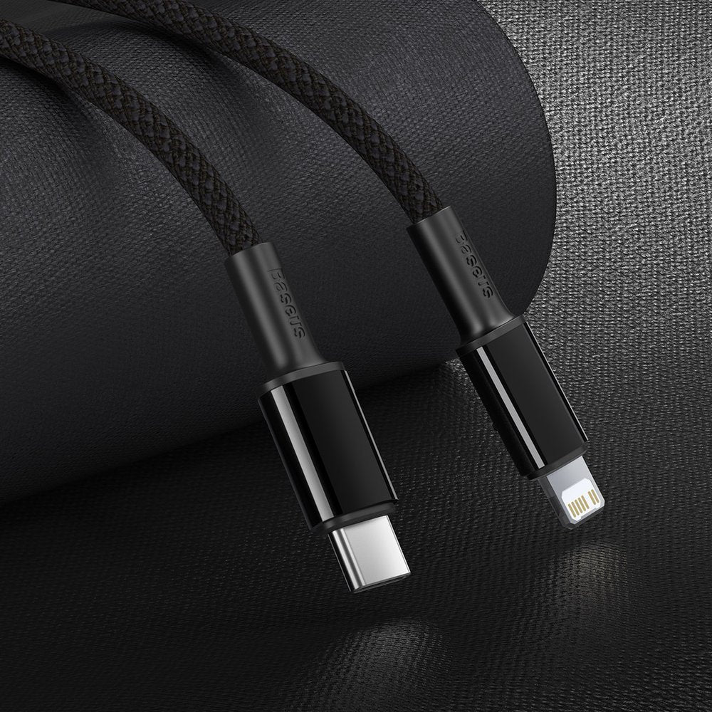 USB-C Data and Charging Cable - Lightning Baseus High Density Braided, 20W, 1m, Black CATLGD-01