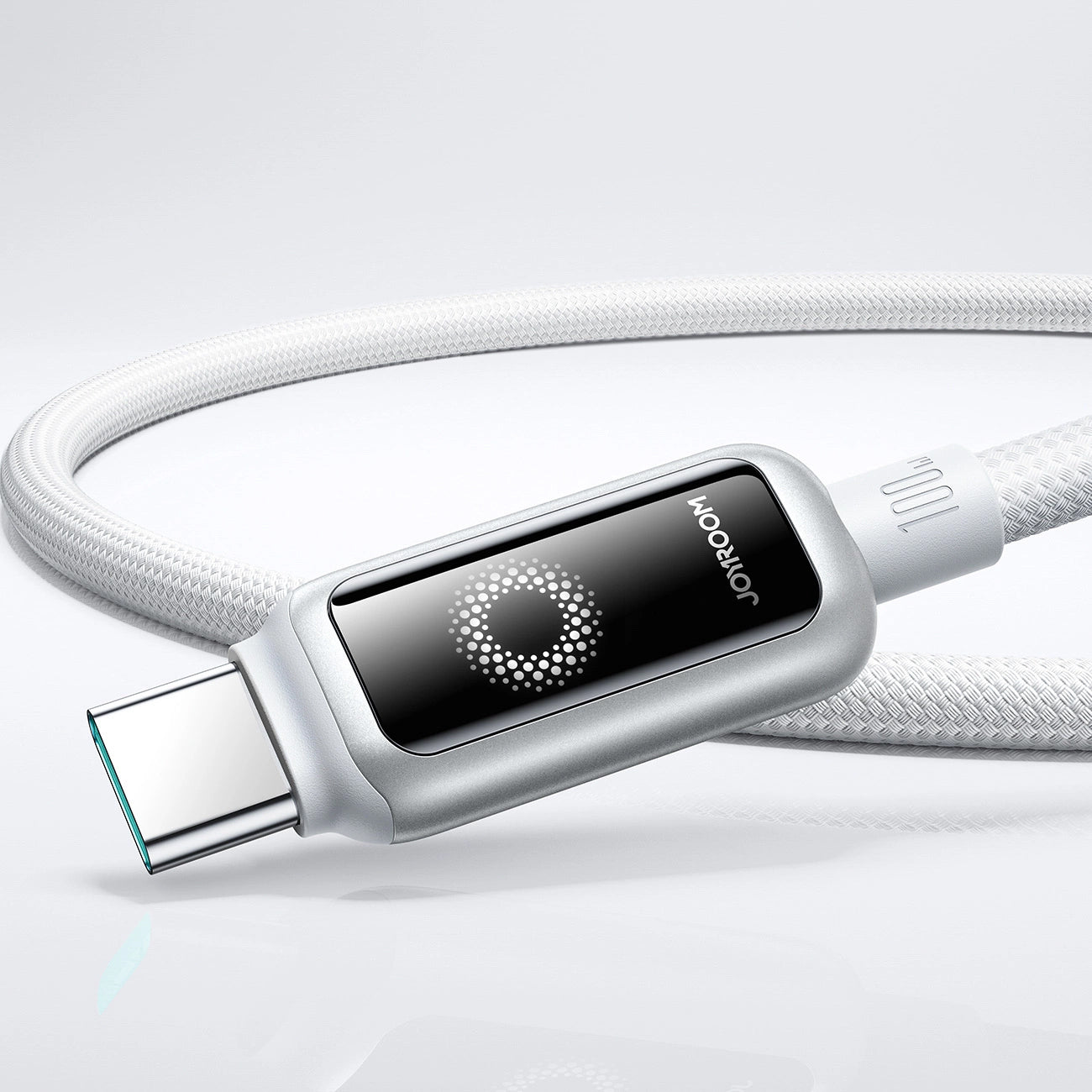 USB-C Data and Charging Cable - USB-C Joyroom S-A55 StarFlight Display, 100W, 1.2m, White