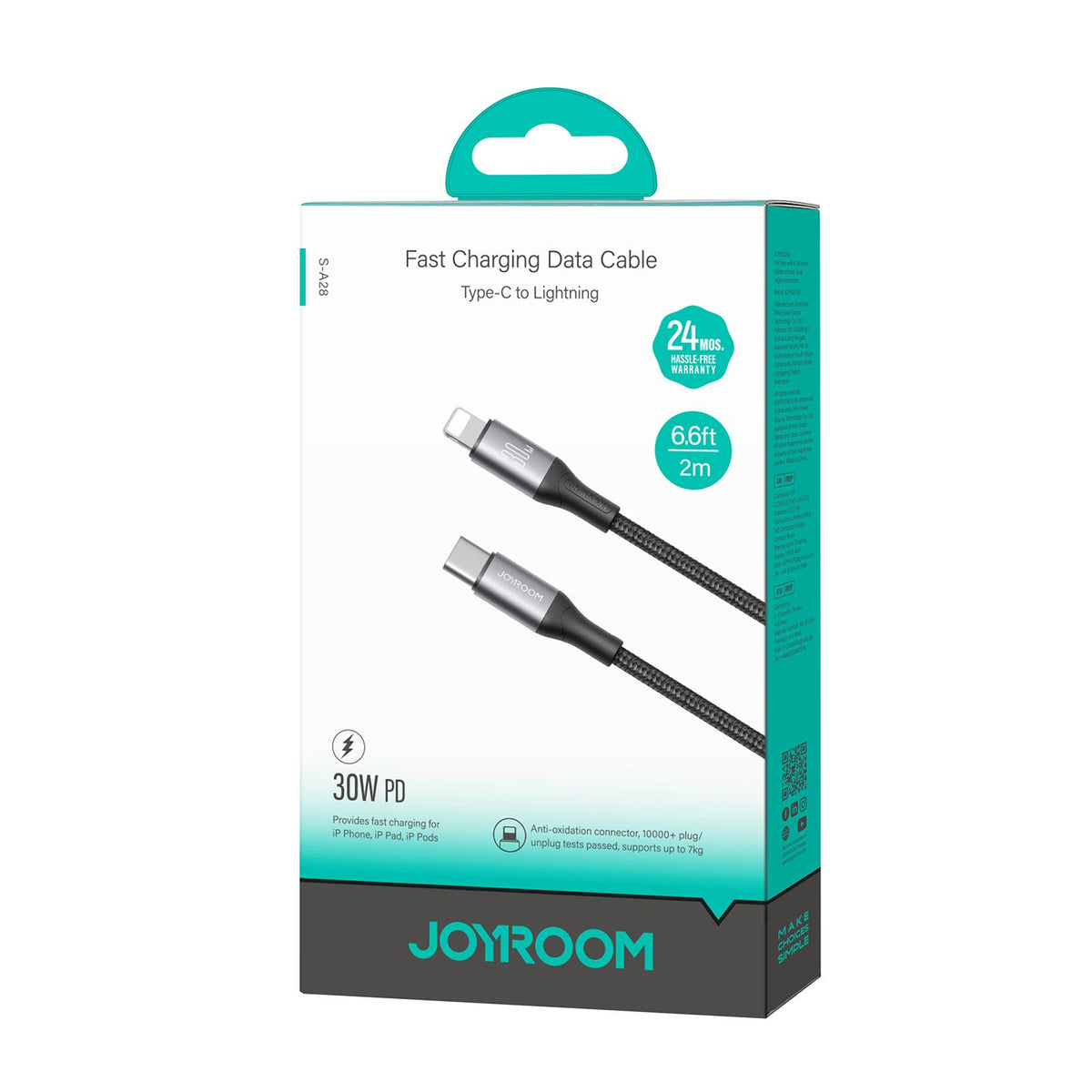 USB-C to Lightning Data and Charging Cable Joyroom S-A28 Flash, 30W, 2m, Black
