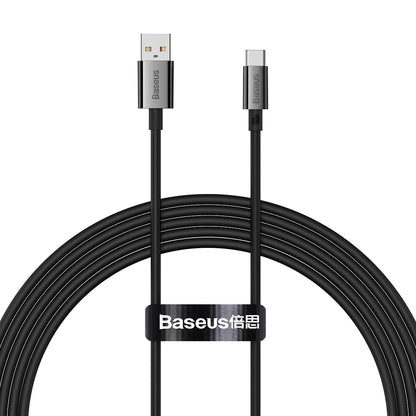 Data and Charging Cable USB-A - USB-C Baseus Superior Series, 100W, 2m, Black P10320102114-02