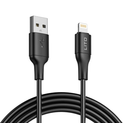 USB-A to Lightning Data and Charging Cable Lito LD06L, 18W, 1m, Black