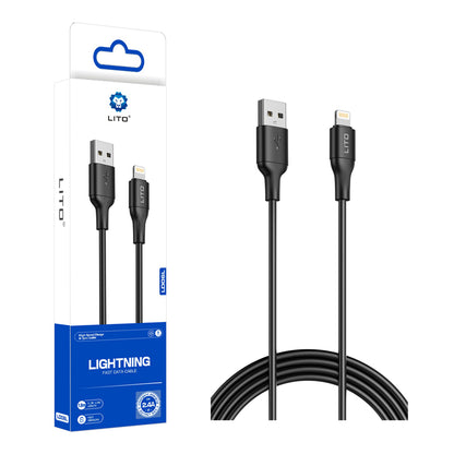 USB-A to Lightning Data and Charging Cable Lito LD06L, 18W, 1m, Black