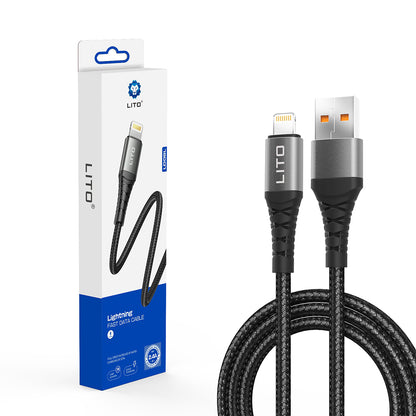USB-A to Lightning Data and Charging Cable Lito LD22L, 18W, 2m, Black
