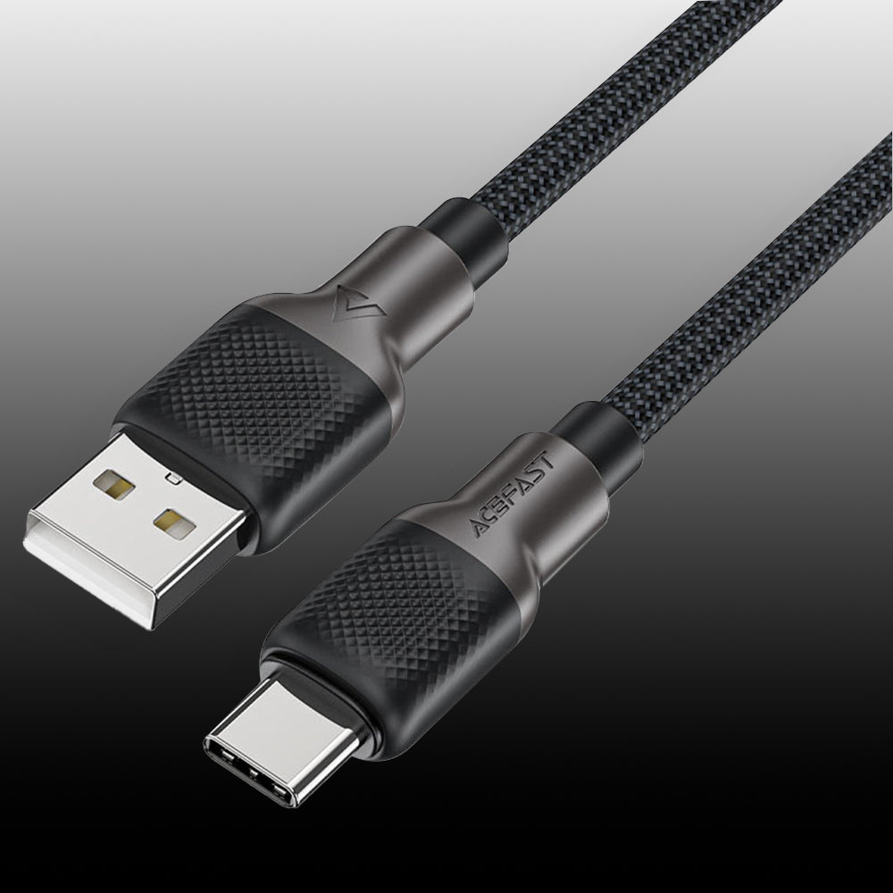 USB-A to USB-C Acefast C10-04 Data and Charging Cable, 18W, 1.2m, Black