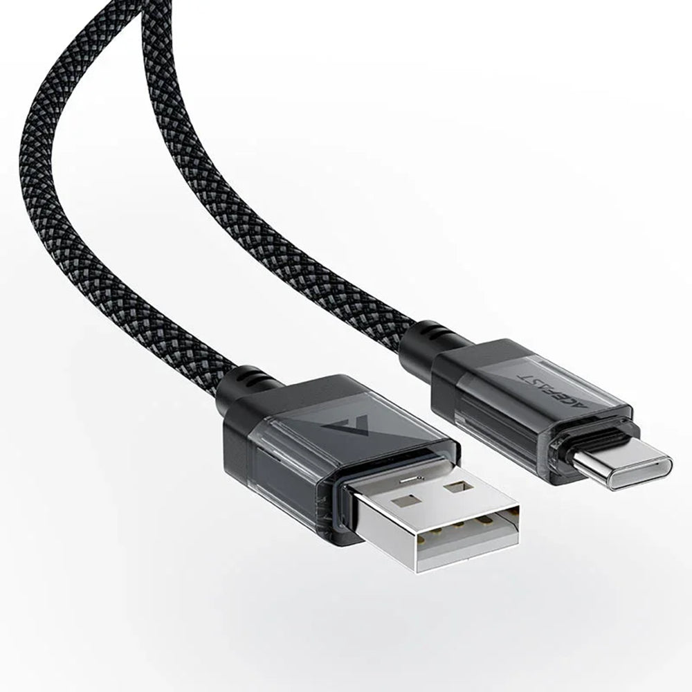 USB-A to USB-C Data and Charging Cable Acefast C12-04, 18W, 1.2m, Black