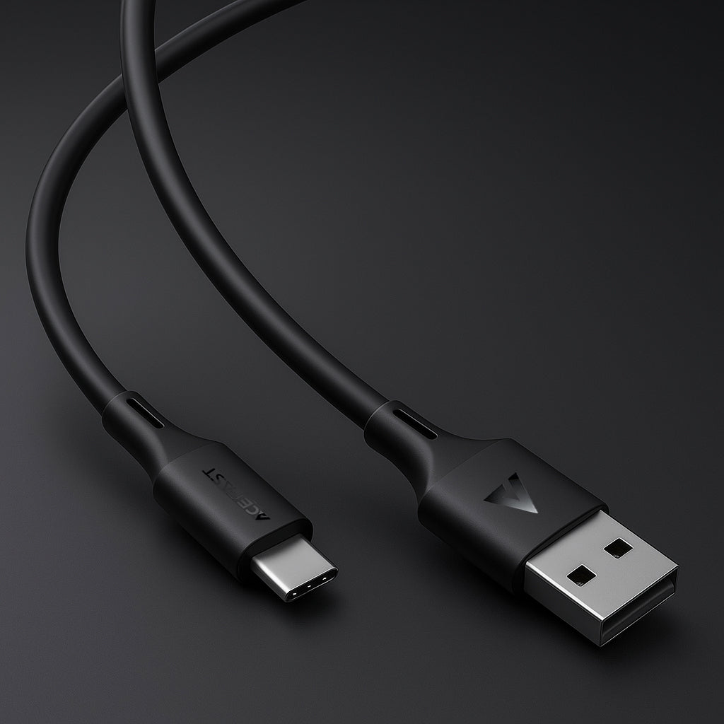 USB-A to USB-C Data and Charging Cable Acefast C17-04, 18W, 1.2m, Black