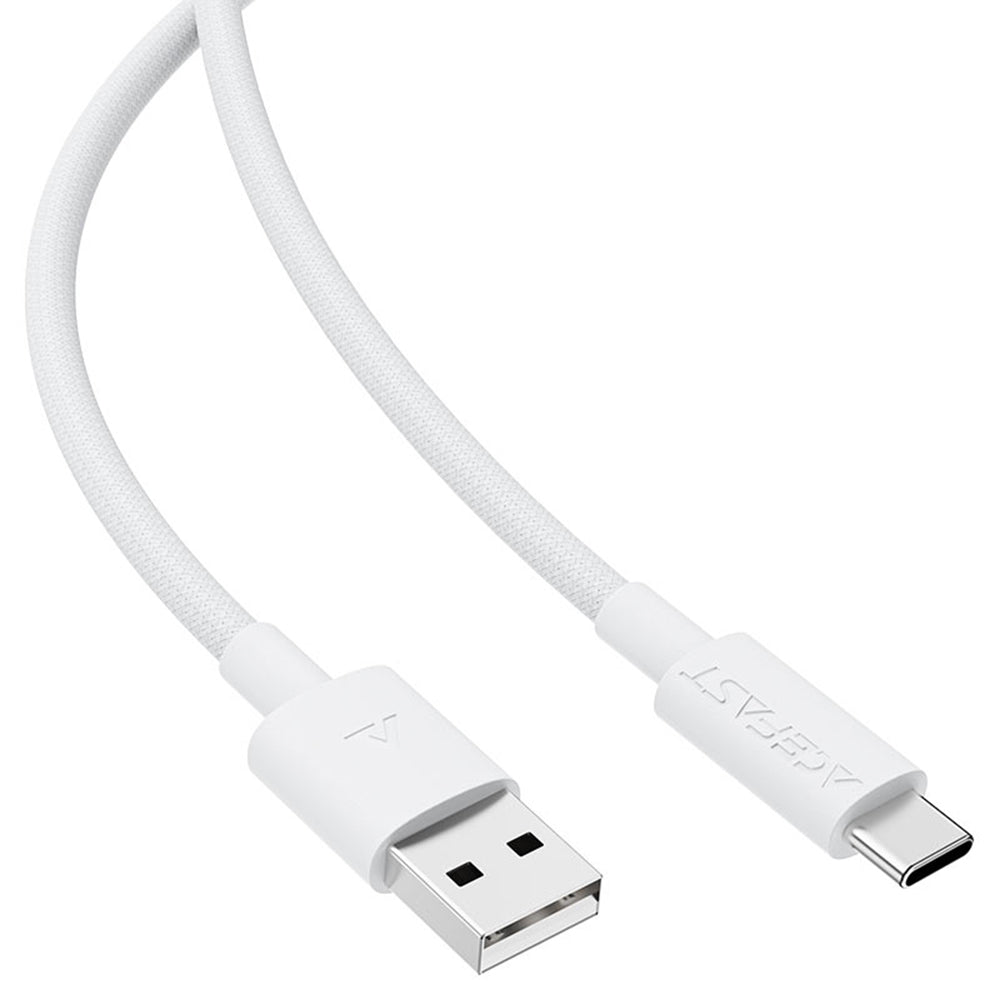 USB-A to USB-C Data and Charging Cable Acefast C18-04, 18W, 1.2m, White