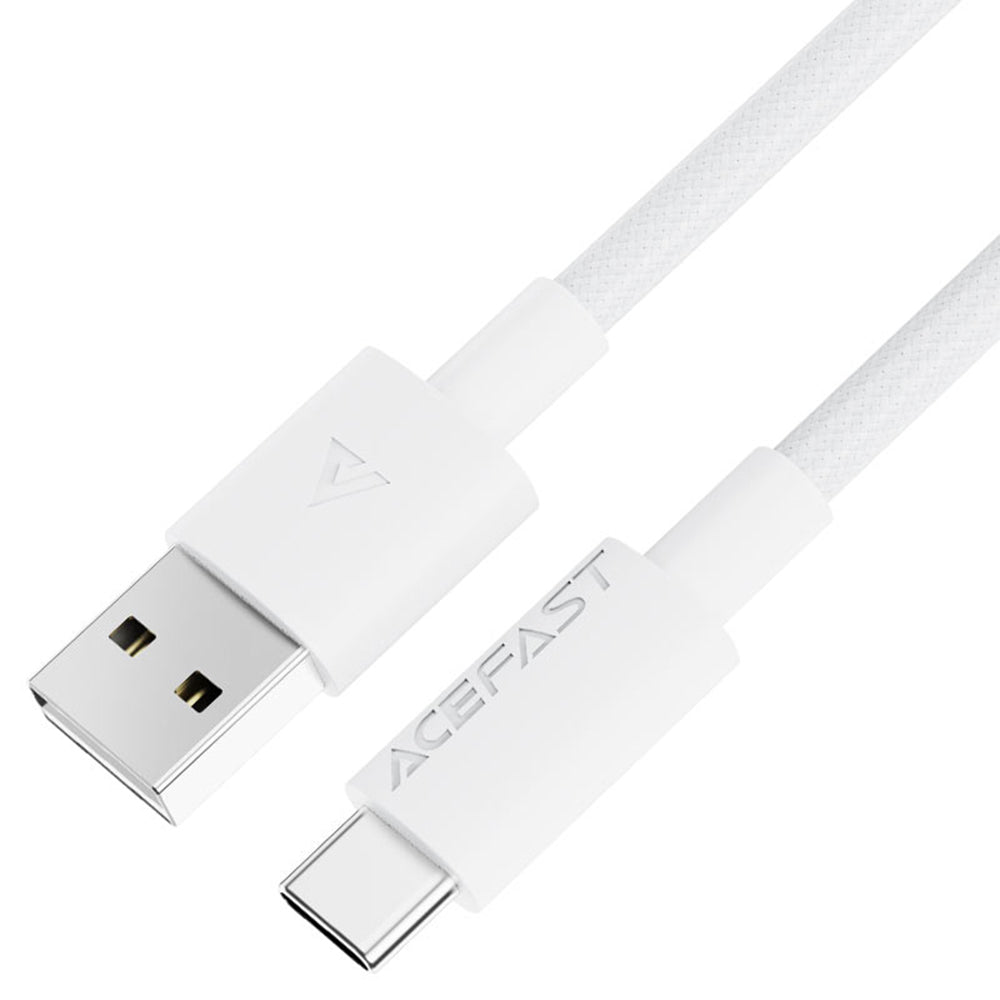 USB-A to USB-C Data and Charging Cable Acefast C18-04, 18W, 1.2m, White