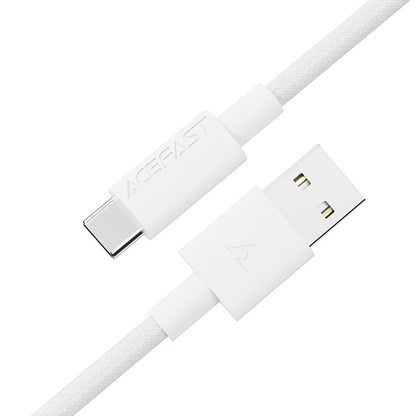 USB-A to USB-C Data and Charging Cable Acefast C18-04, 18W, 1.2m, White