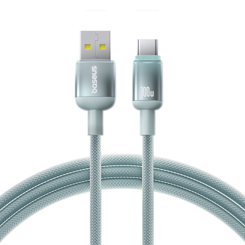 USB-A to USB-C Data and Charging Cable Baseus Discolor, 100W, 2m, Blue Green E0420801