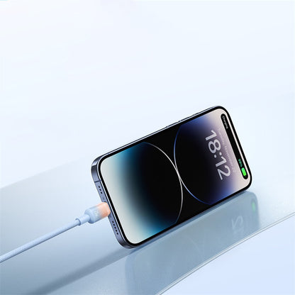 USB-A to USB-C Data and Charging Cable Baseus Discolor, 100W, 2m, Blue Green E0420801