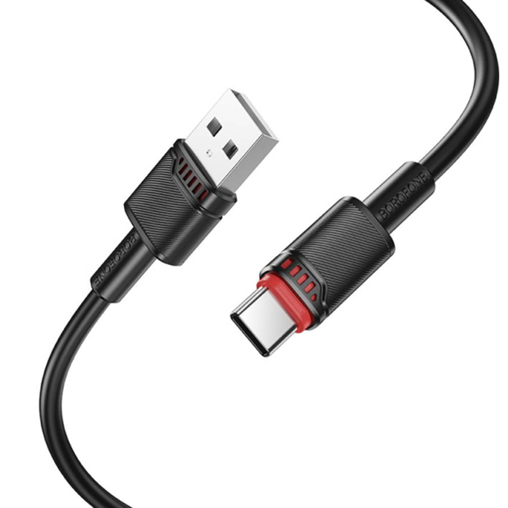 USB-A to USB-C Data and Charging Cable Borofone BX110 Beneficio, 18W, 1m, White