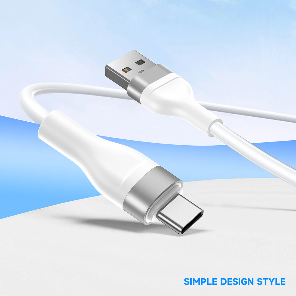 USB-A to USB-C Data and Charging Cable Lito LD02C, 18W, 1.2m, White