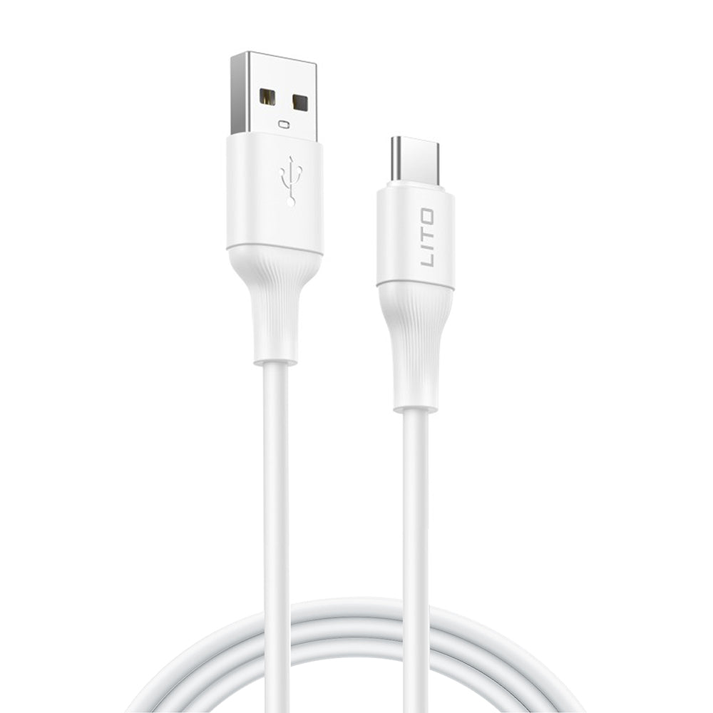 USB-A to USB-C Data and Charging Cable Lito LD06T, 18W, 1m, White
