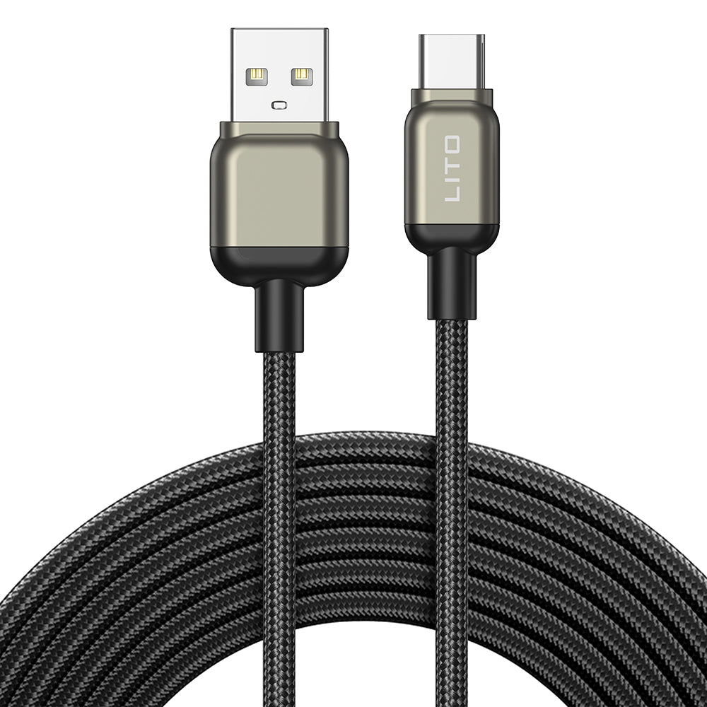 USB-A to USB-C Data and Charging Cable Lito LD17, 18W, 1m, Black