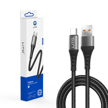 USB-A to USB-C Data and Charging Cable Lito LD22T, 18W, 2m, Black