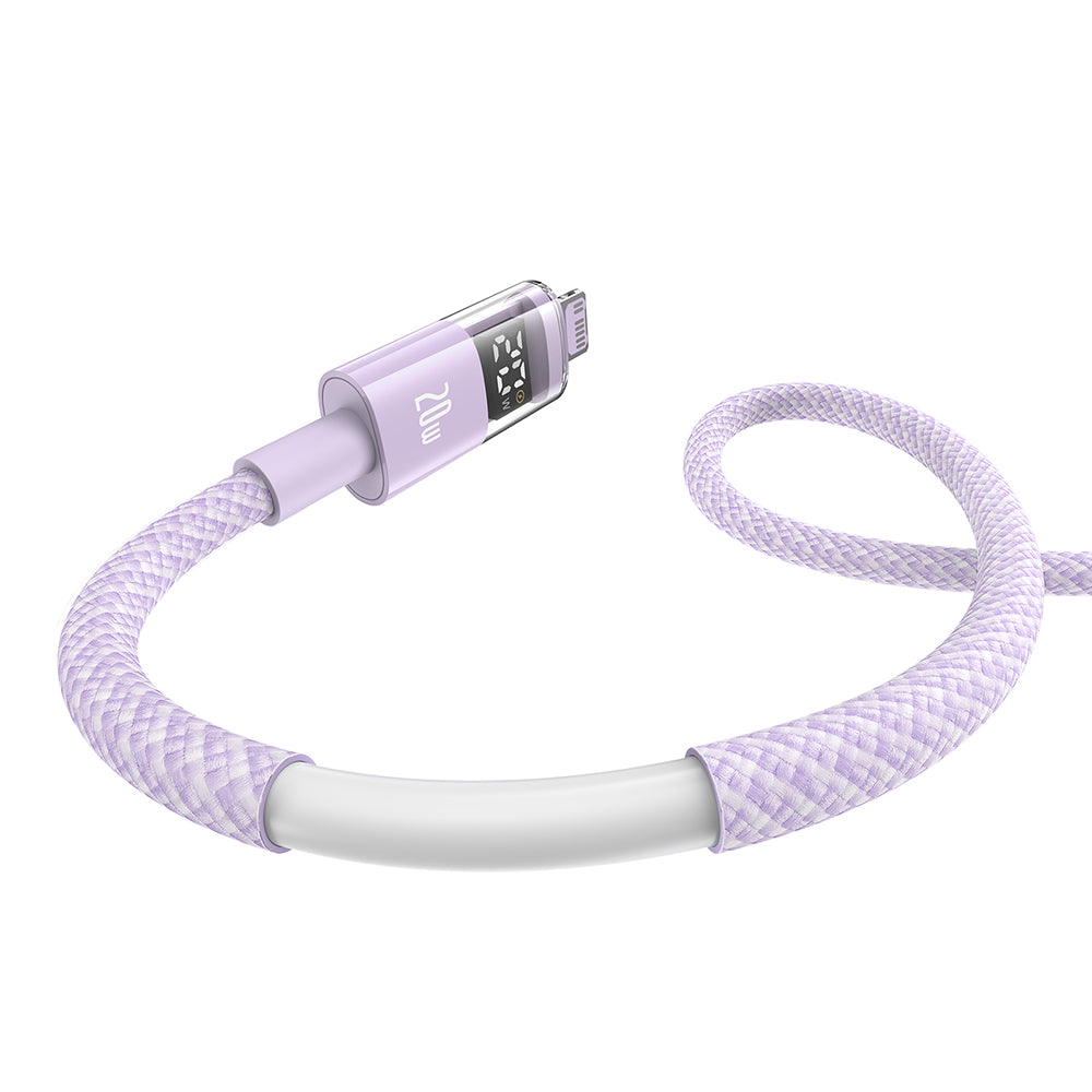 USB-C - Lightning Baseus Display 2 Data and Charging Cable, 20W, 2m, Purple P10382703511-01