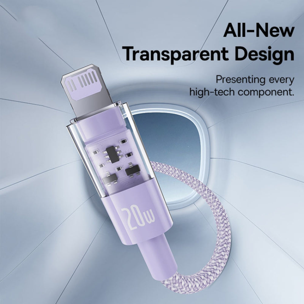 USB-C to Lightning Baseus Gem Data and Charging Cable, 20W, 2m, Purple P10373001511-01