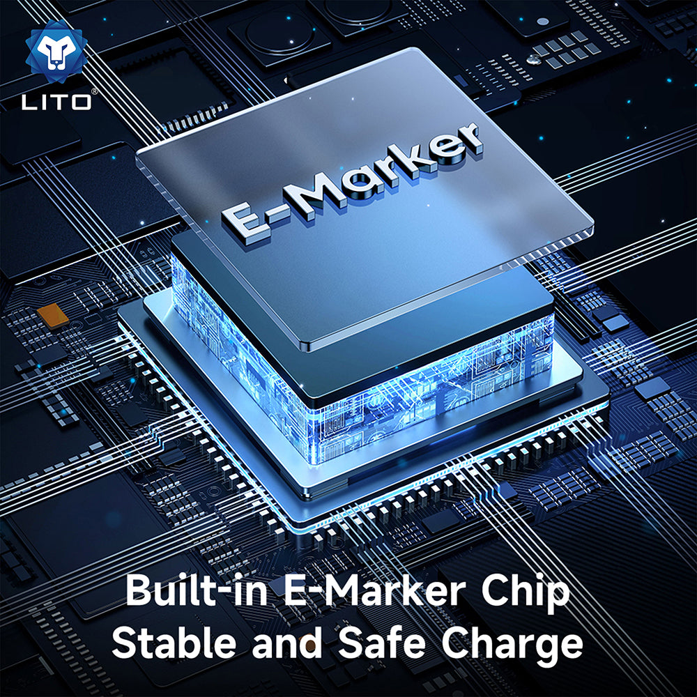 USB-C to Lightning Data and Charging Cable Lito LD09CC Display, 100W, 1.2m, Black