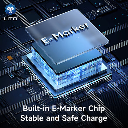 USB-C to Lightning Data and Charging Cable Lito LD09CC Display, 100W, 1.2m, Black