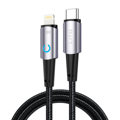 USB-C to Lightning Data and Charging Cable Lito LD10CL, 30W, 1m, Black