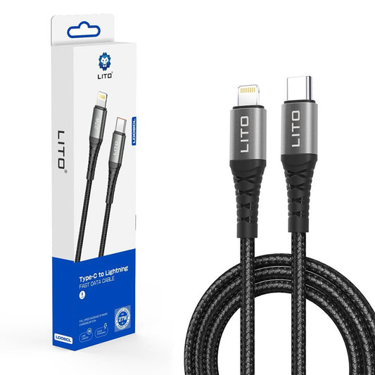 USB-C to Lightning Data and Charging Cable Lito LD22CL, 27W, 2m, Black