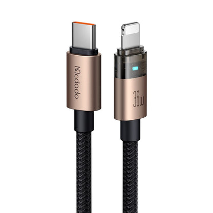 USB-C to Lightning Data and Charging Cable - McDodo CA-6941, 36W, 1.2m, Gold