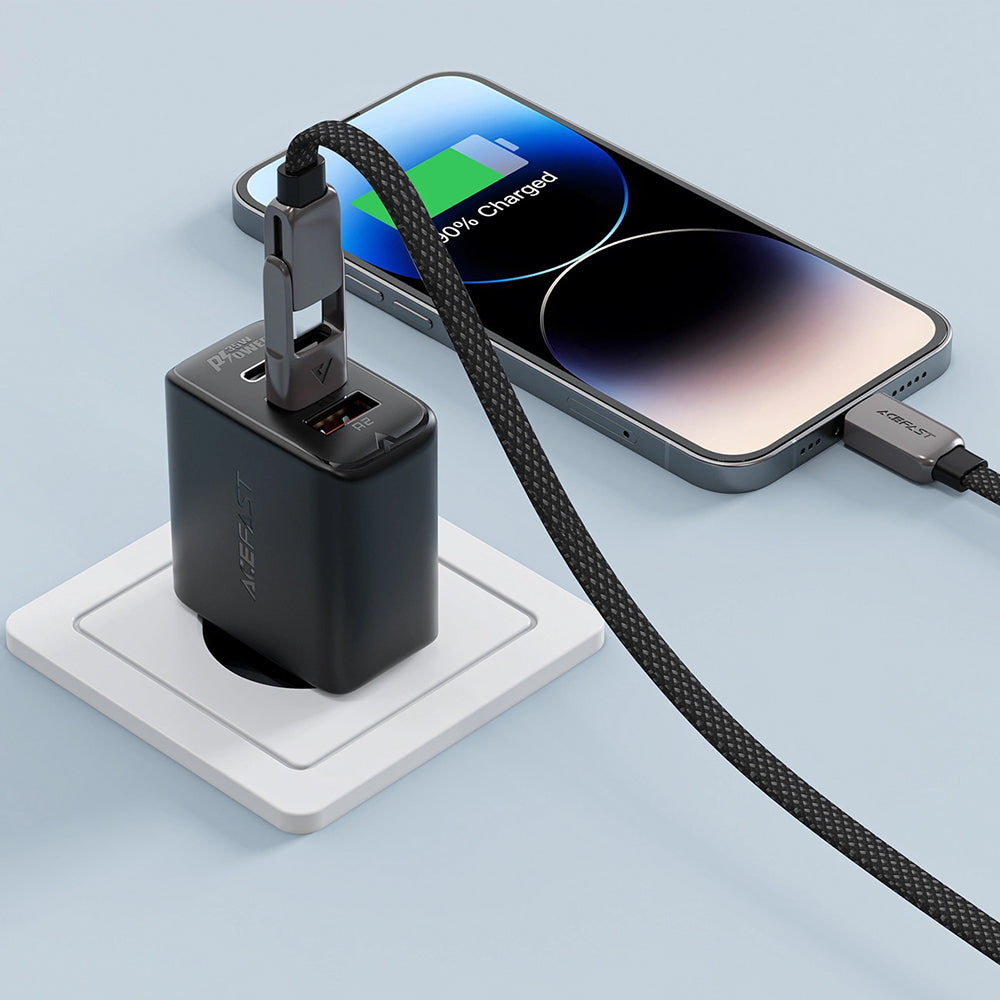 USB-C Data and Charging Cable - USB-A / USB-C Acefast C13-04, 60W, 1.2m, Black