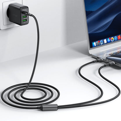 USB-C Data and Charging Cable - 2 x USB-C Acefast C22-02, 100W, 1.25m, Black