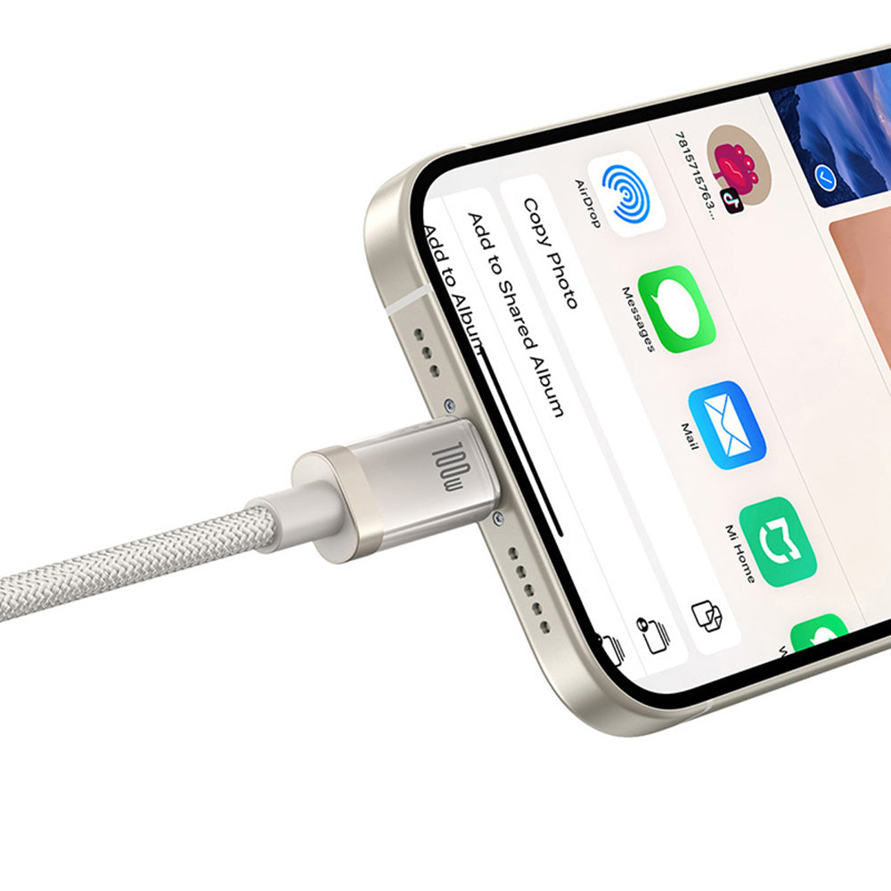 USB-C Data and Charging Cable - USB-C Baseus Titanium, 100W, 2m, Silver P10378100G21-01