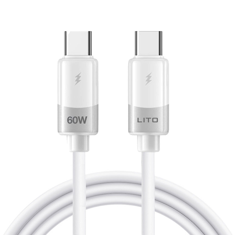 USB-C Data and Charging Cable - USB-C Lito LD07, 60W, 1m, White