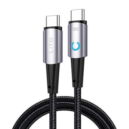 USB-C Data and Charging Cable - USB-C Lito LD10CC, 60W, 1m, Black