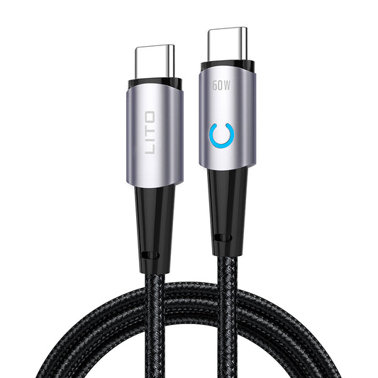 USB-C Data and Charging Cable - USB-C Lito LD10CC, 60W, 1m, Black