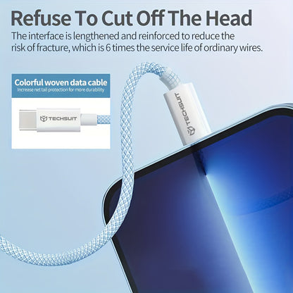 USB-C Data and Charging Cable - USB-C Techsuit PCB114D, 60W, 1m, Green