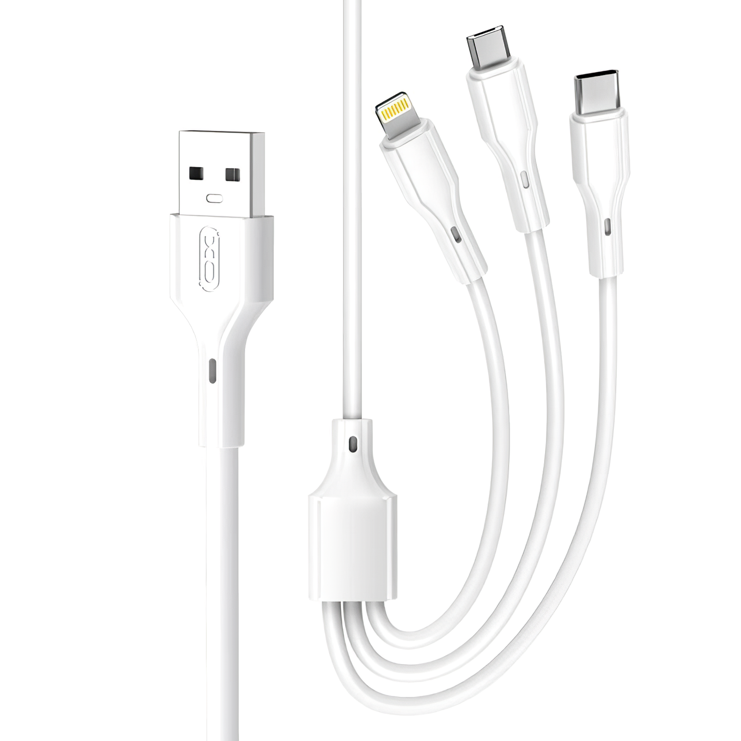 Charging Cable USB-A - Lightning / microUSB / USB-C XO Design NB230, 20W, 1m, White