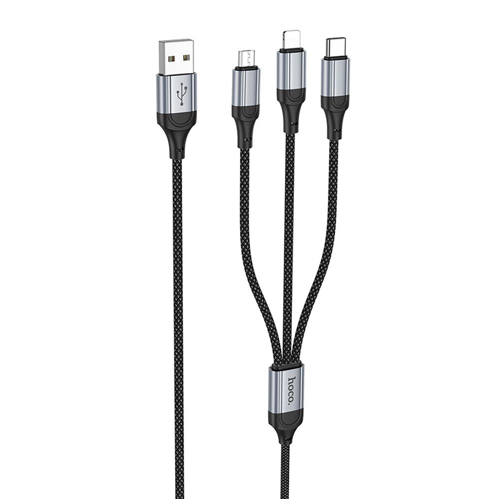 Charging Cable USB-A Lightning microUSB USB-C HOCO X102 3in1
