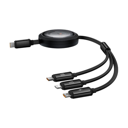 USB-C Charging Cable - Lightning / microUSB / USB-C Baseus Free2Draw Retractable, 100W, 1.1m, Black P10368700111-04
