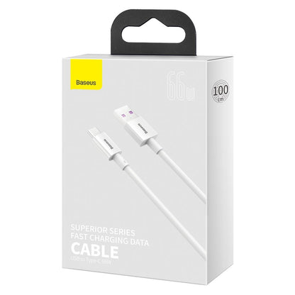 Data and Charging Cable USB-A - USB-C Baseus Superior Series, 66W, 1m, White CATYS-02 