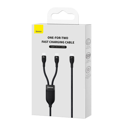 Data and Charging Cable USB-C - USB-C Baseus Flash, 100W, 1.5m, Black CASS060001