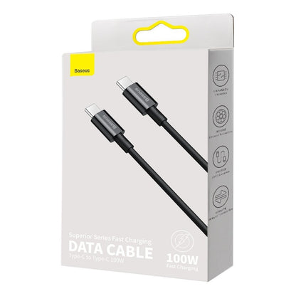 Data and Charging Cable USB-C - USB-C Baseus Superior Series, 100W, 2m, Black CATYS-C01