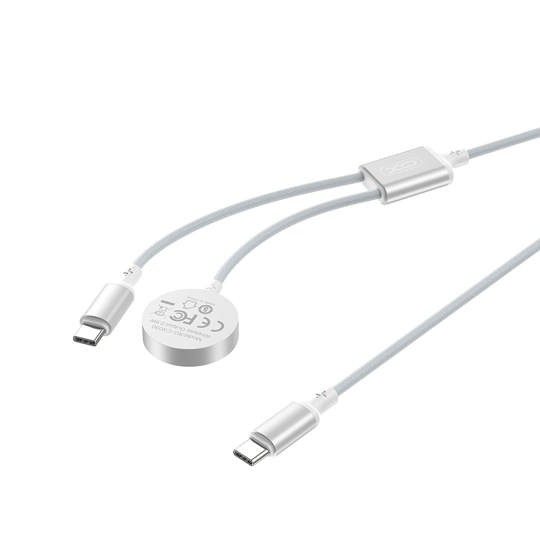 XO Design CX030 Wireless Charger for Apple Watch Series, USB-C, White
