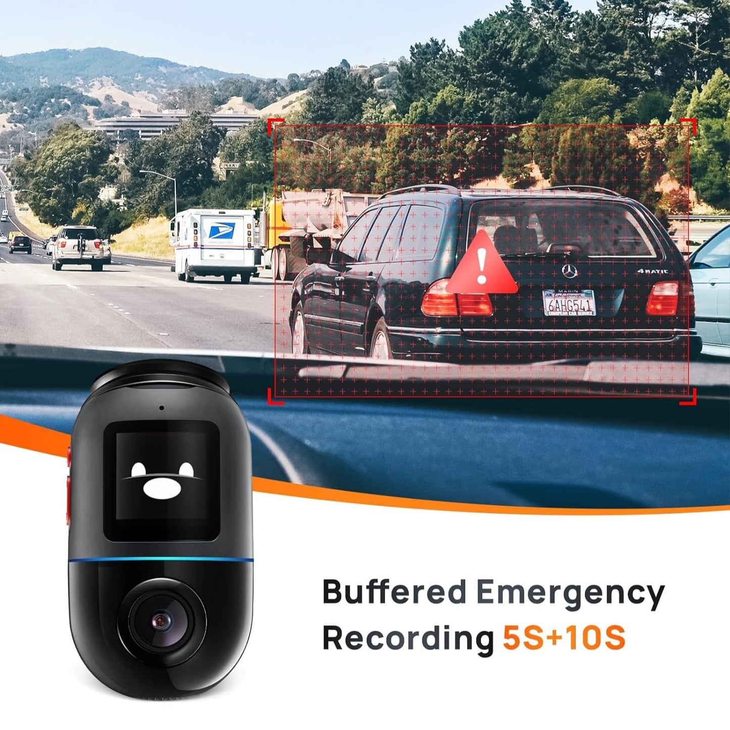 Car Camera 70mai Dash Cam Omni 360 X200, 1080P, 32Gb, Wi-Fi, GPS, AI, Voice Control, 1.2inch Display X200-32-BK