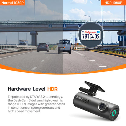 Car Camera 70mai Dash Cam 3 M200, 1080P, Wi-Fi