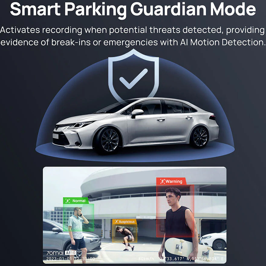 70mai Dash Cam A810, 4K, 4K, Wi-Fi, GPS, 3inch Display 